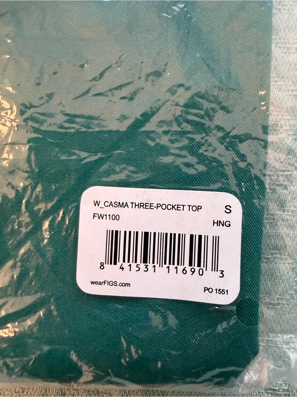 Figs Women's Casma Scrub Top Hunter Green - Picture 2 of 4